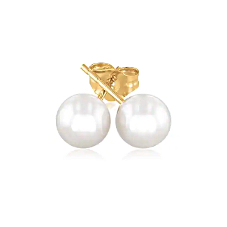 6-6.5mm Fresh Water Cultured Pearl Stud Earrings