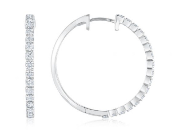 Diamond Hoop Earrings 1ctw