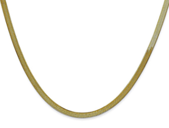 Yellow Gold Herringbone Chain Necklace 3mm